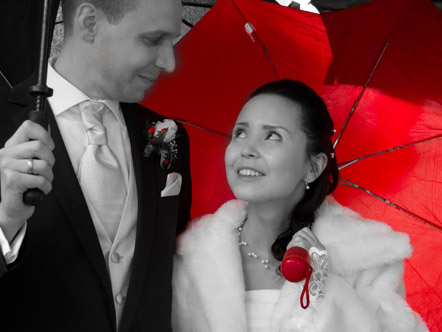 Hochzeit im Regen